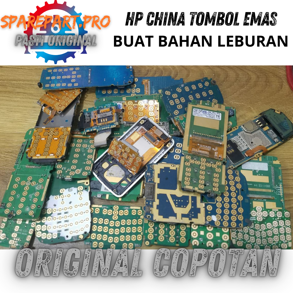 pcb / flexibel / mesin hp jadul list kuning TOMBOL EMAS untuk bahan leburan harga per pcs