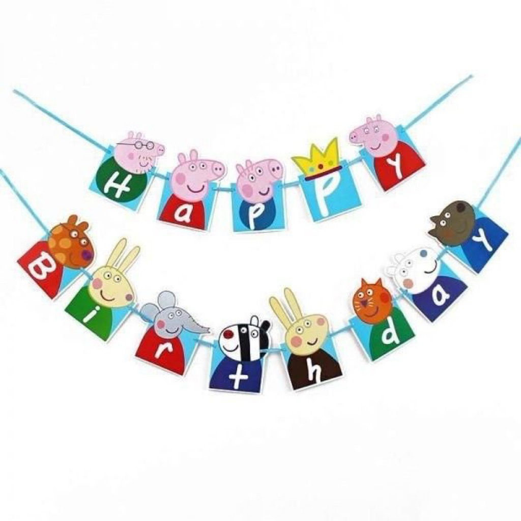 BENNER HAPPY BIRTHDAY KARAKTER / BENNER KARAKTER / BUNTING FLAG ULANG TAHUN / BENNER HBD KARAKTER
