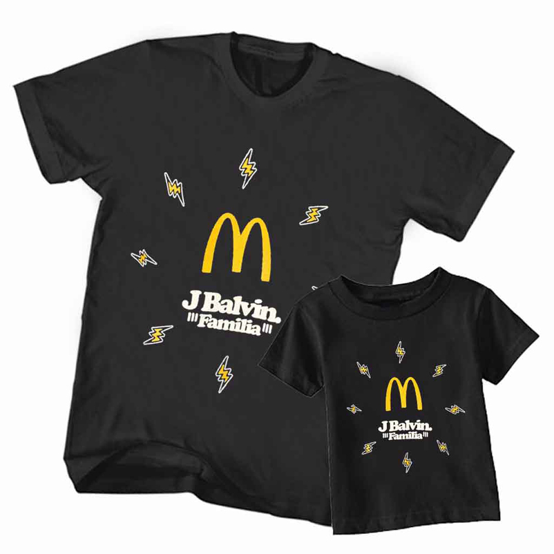 Kaos McDonald's J Balvin Familia Authentic Employee Tshirt Couple || Kaos Couple Ayah Anak Size S M 