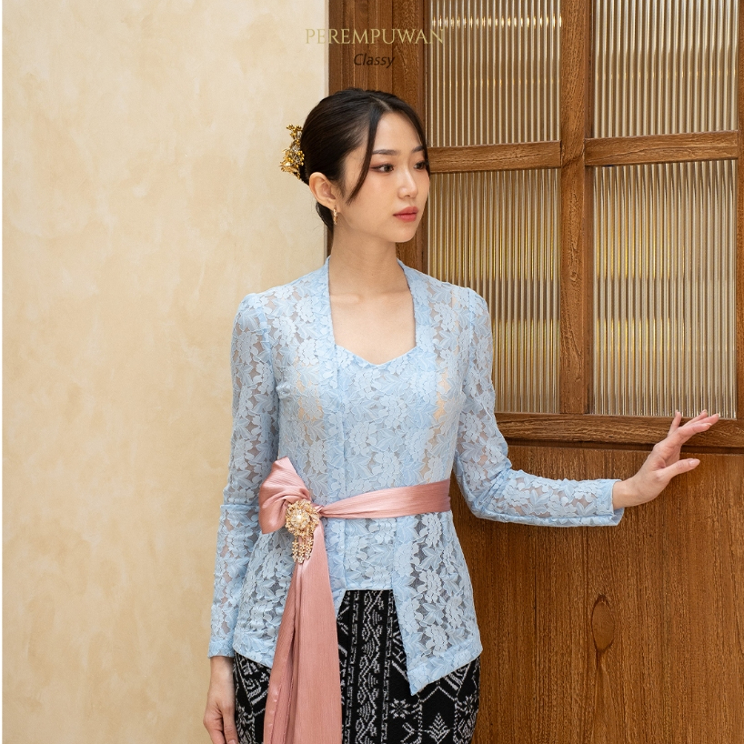 PEREMPUWAN Atasan Kebaya Bali Kutubaru Brokat Putih Hitam Wanita Wisuda Kondangan Modern Elegant