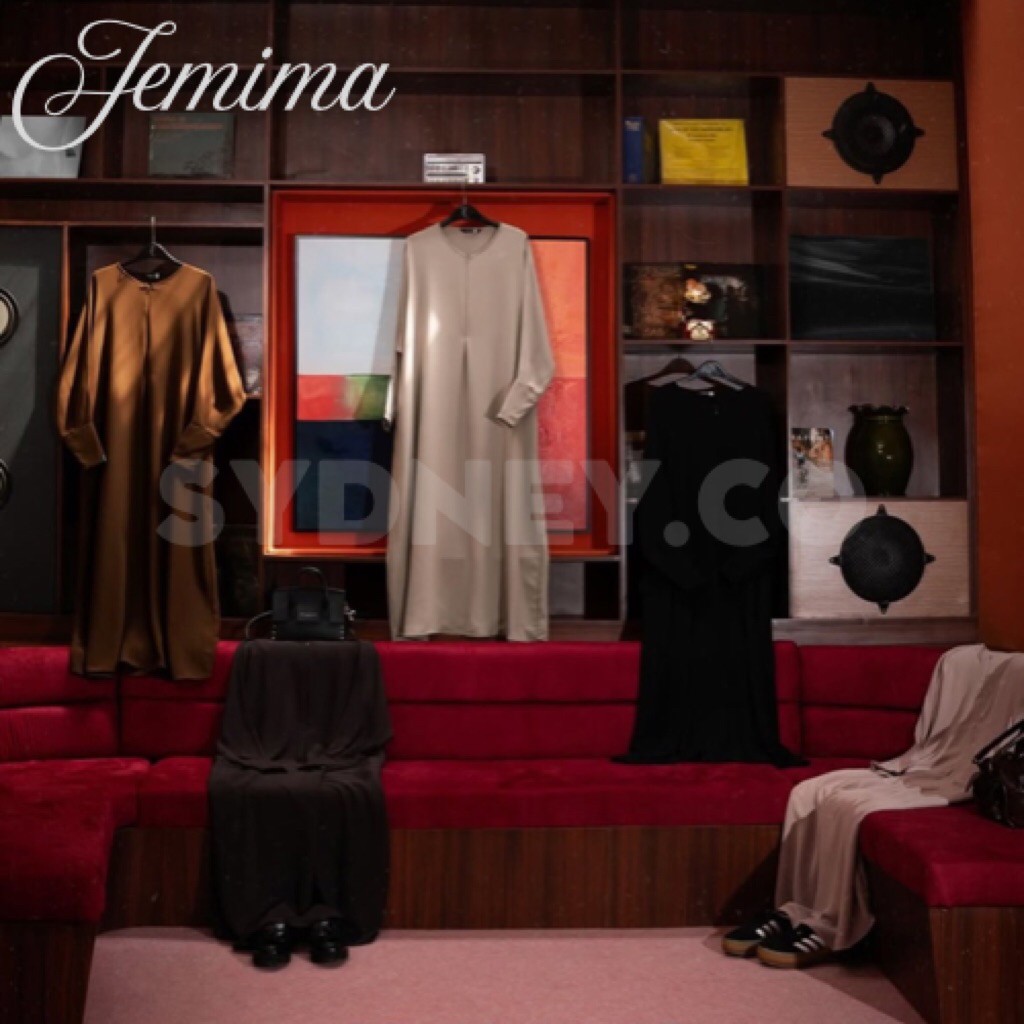 [Nwt] Aljenna ready stock : Lanna abaya saila dress jetblack premium laeeba mazen anti uv leyya jemi