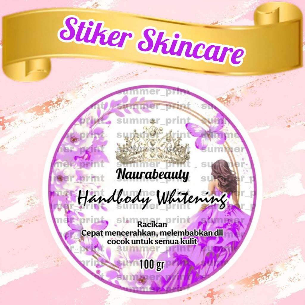 STIKER CUSTOM SKINCARE / HANDBODY / DAY CREAM MOTIF PRINCESS