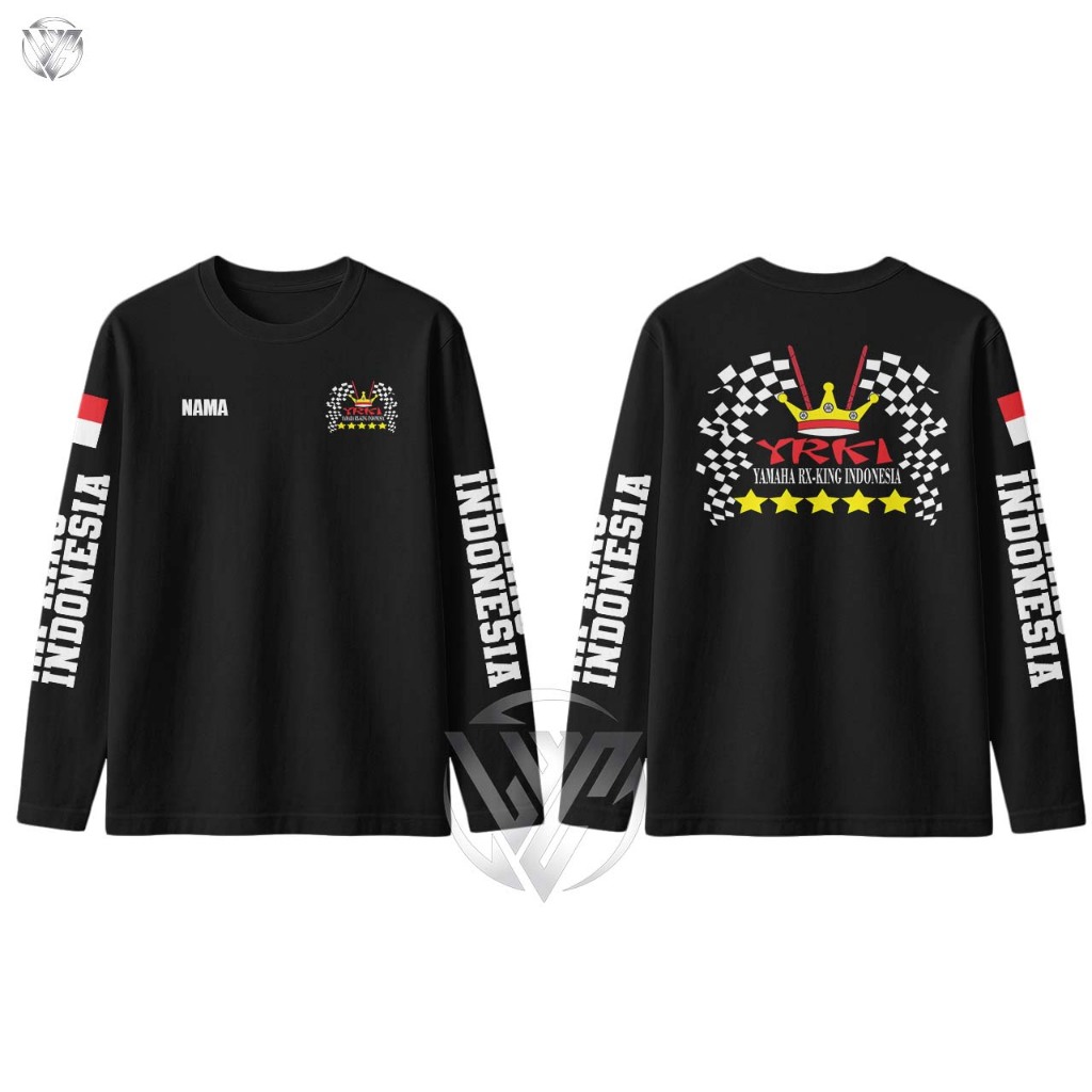 Kaos Yamaha Rx King Indonesia YRKI Lengan Panjang Hitam Premium