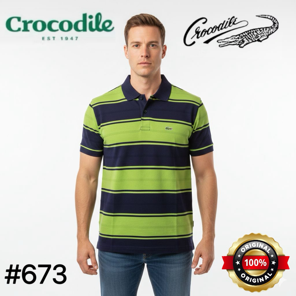 ( LUXOYEZ ) 673 BAJU CROCODILE ORIGINAL BRANDED  BISA COD PRIA KEMEJA ATASAN BAHAN KATUN MEDAN KAOS 