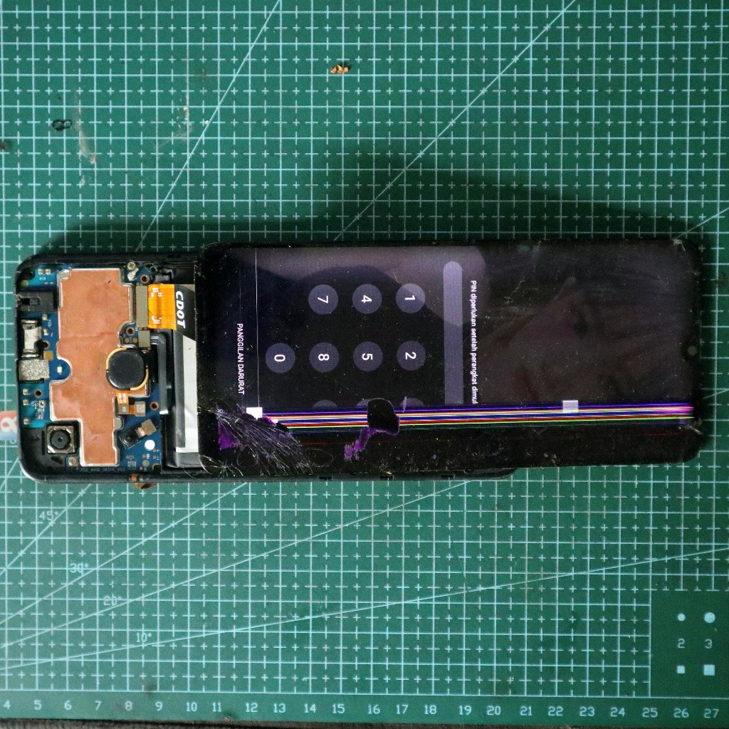 LCD Bekas Rusak Infinix Smart 7/Hot 30i/Itel A60s Sudah Test Lampu Backlight Nyala Garis / Tompel