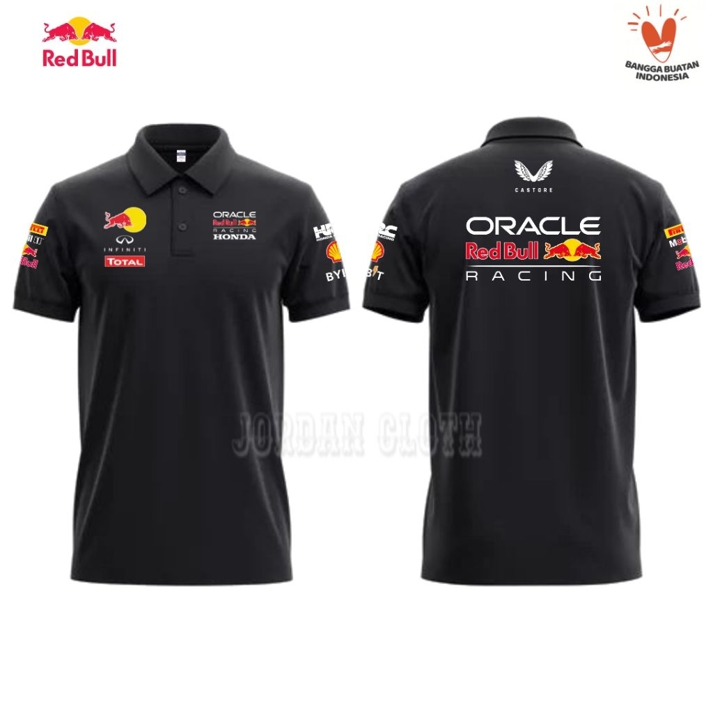 Polo shirt Tshirt Kaos Kerah Team Oracle Red Bull Racing F1