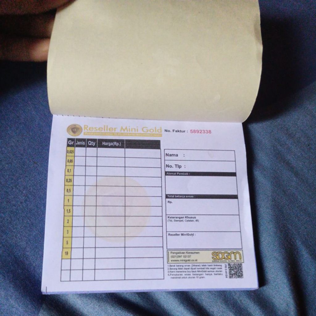 NOTA RESELLER MINIGOLD MURAH