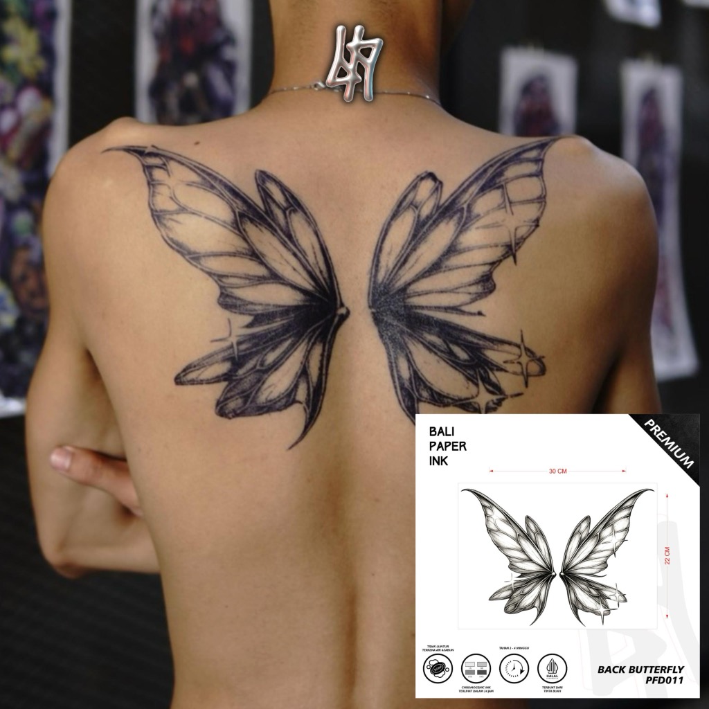 Bali Paper Ink PFD011 Tato Temporer Tahan Lama Fruit Ink– Temporary Tattoo Butterfly | Premium