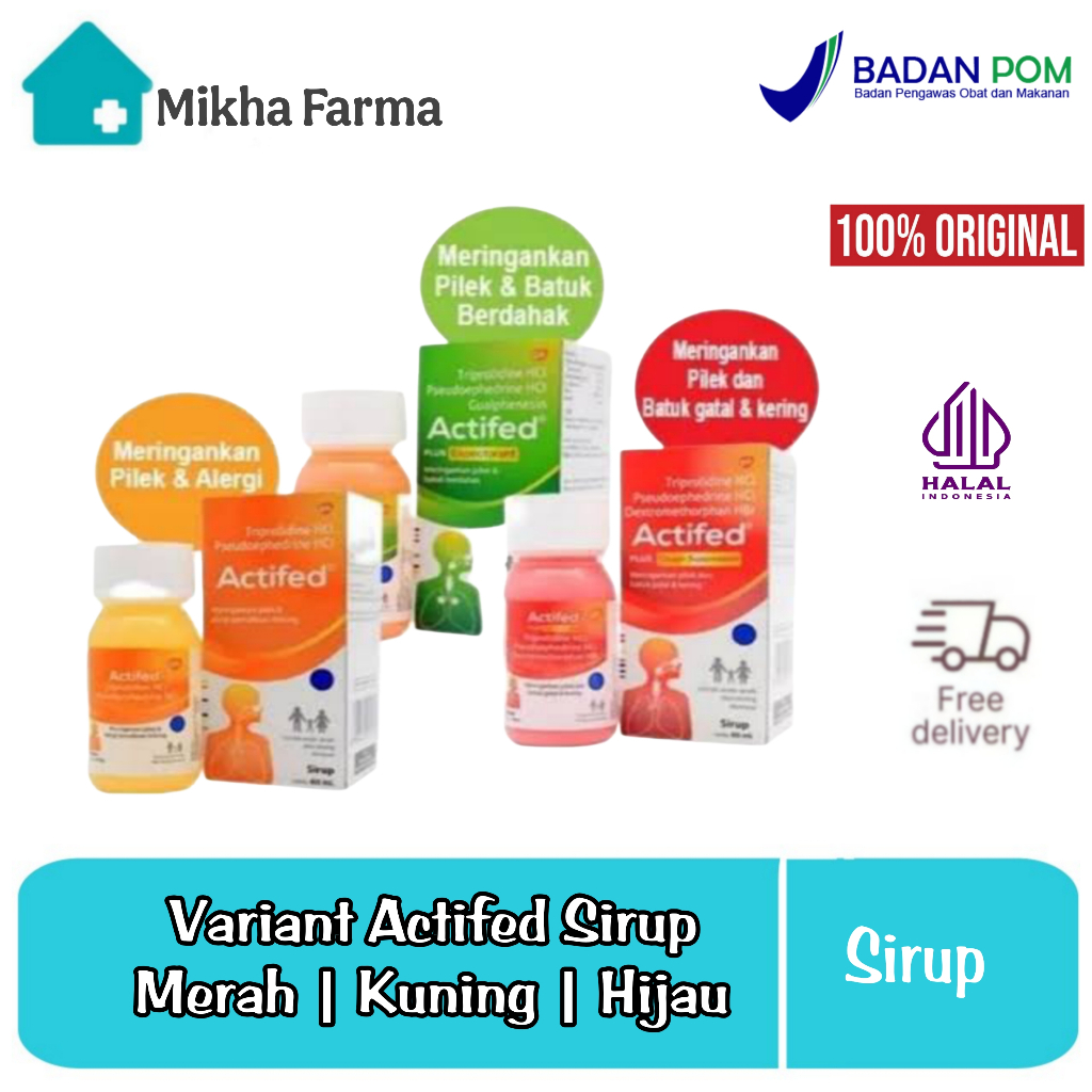 Variant Actifed Sirup - Untuk Meredakan Flu Batuk Dewasa dan Anak