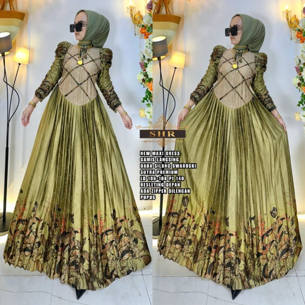 SHR MAXI DRESS GAMIS LANGSING SWAROSKI