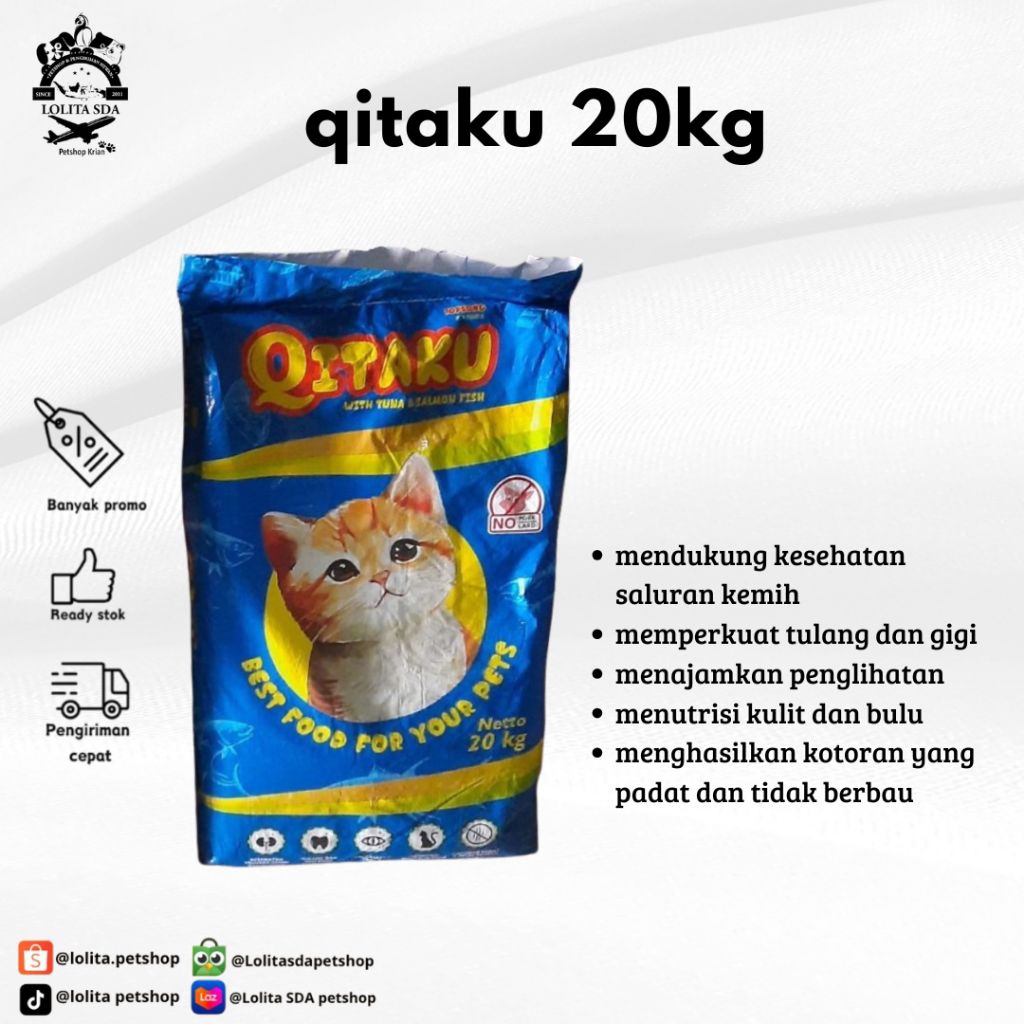qitaku makanan kucing qitaku 1 karung 20kg