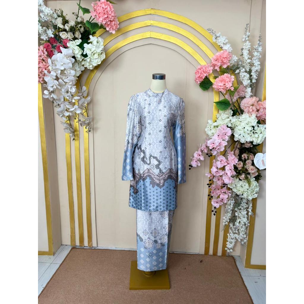 Batik Rais - Dyorra Setelan Kurung Melayu Dior Silk Motif Muslim Wanita Baju Lebaran Raya
