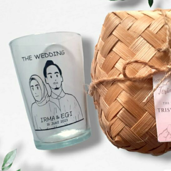 SOUVENIR GELAS KOPI + BESEK BAMBU