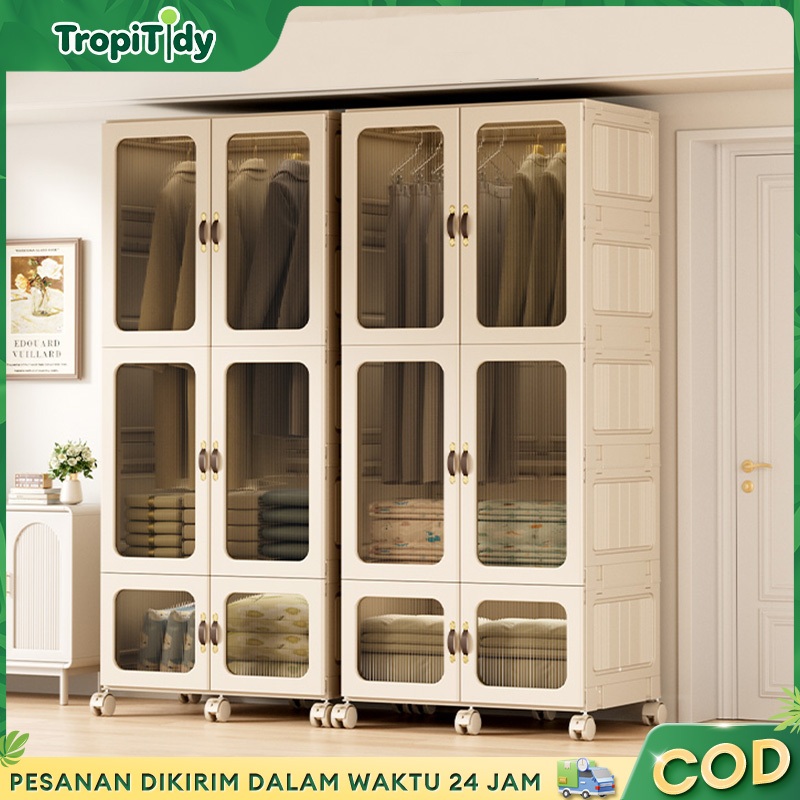 Lemari Pakaian Dewasa Lemari Pakaian Plastik Jumbo Lemari Baju Minimalis Long Garment Hanging Long R