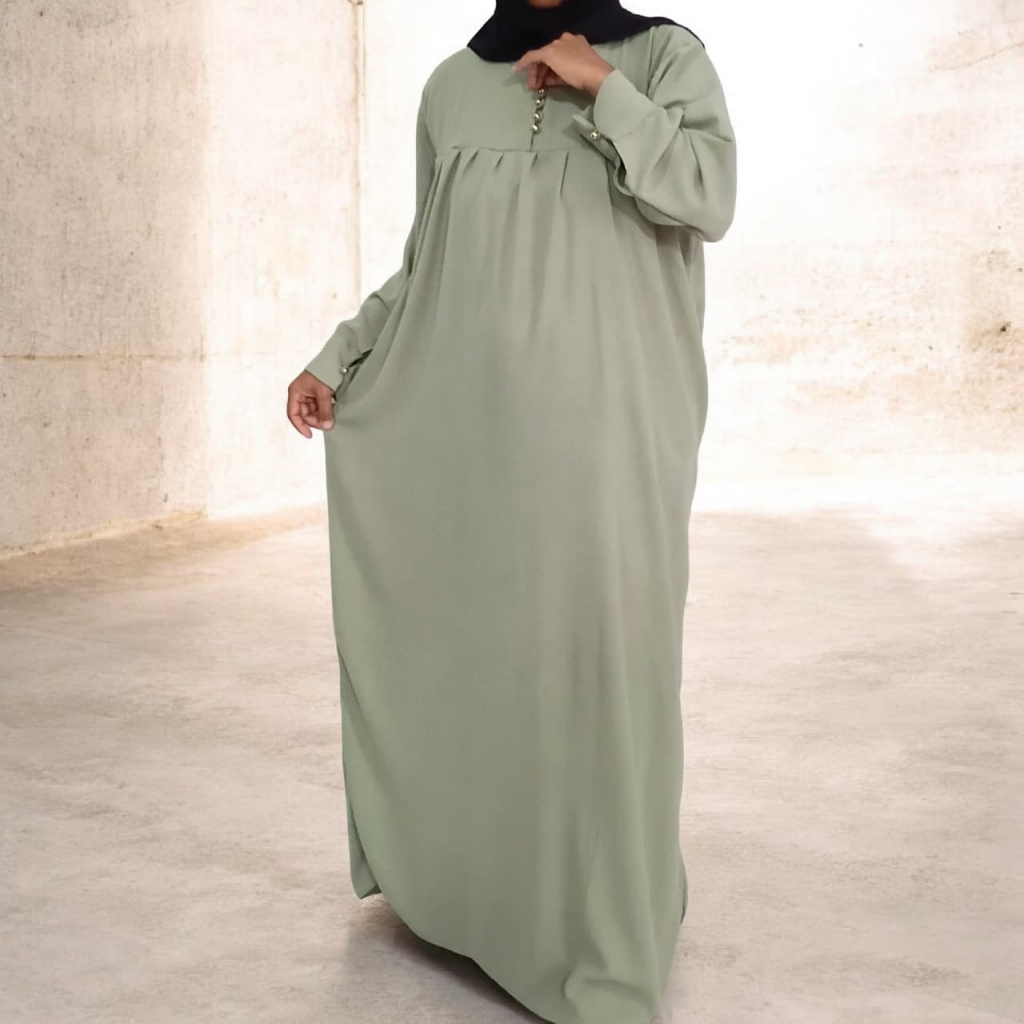 GAMIS CRINKLE AIRFLOW PREMIUM NAURA DRESS LEBARAN KEKINIAN