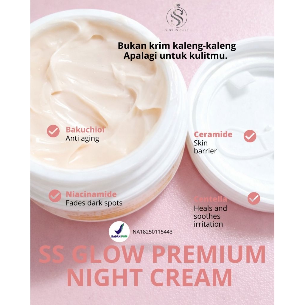 SS Glow Premium Night Cream BPOM - Glowing & Repair