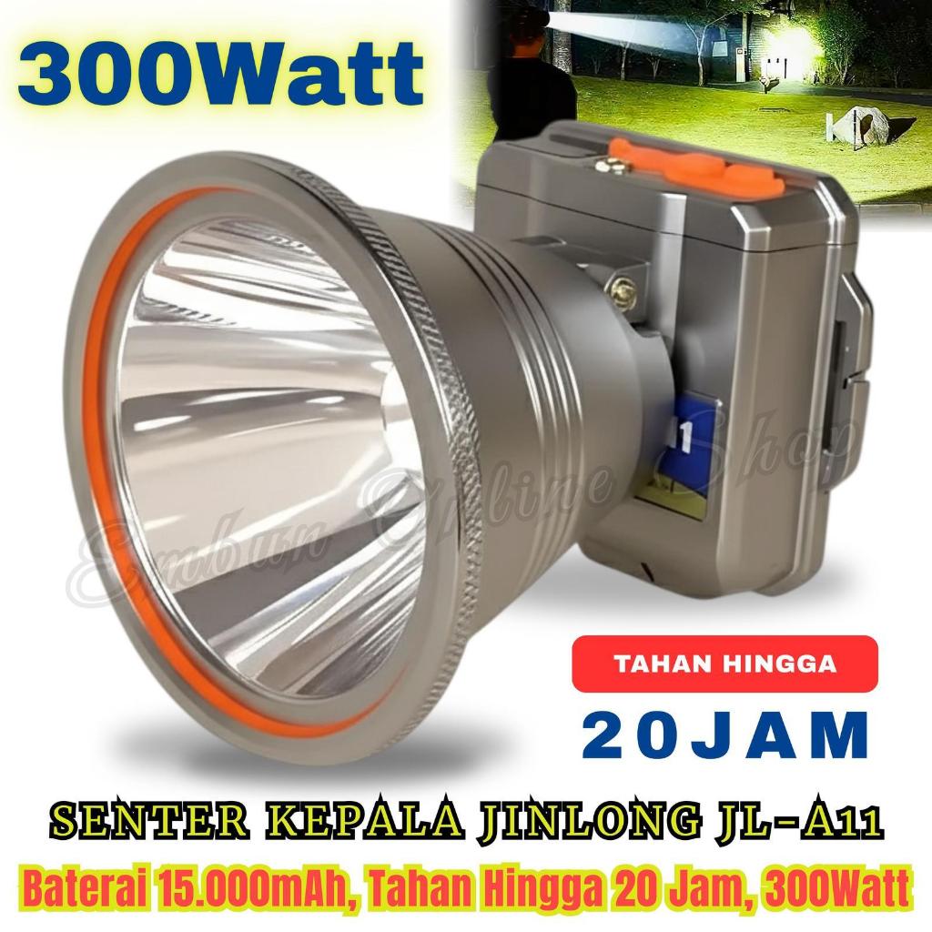 Senter Kepala LED Selam Diving JinLong JL-A11 350Watt Cahaya Putih Super Terang Batre 15000mAh