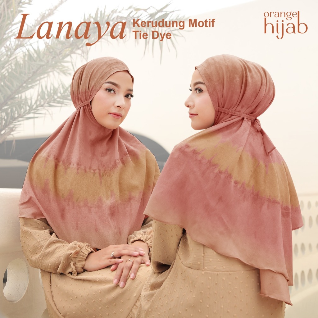 orangehijab - Bergo Tie Dye | Hijab Instan Motif Abstrak | Bergo Polkadot Tali