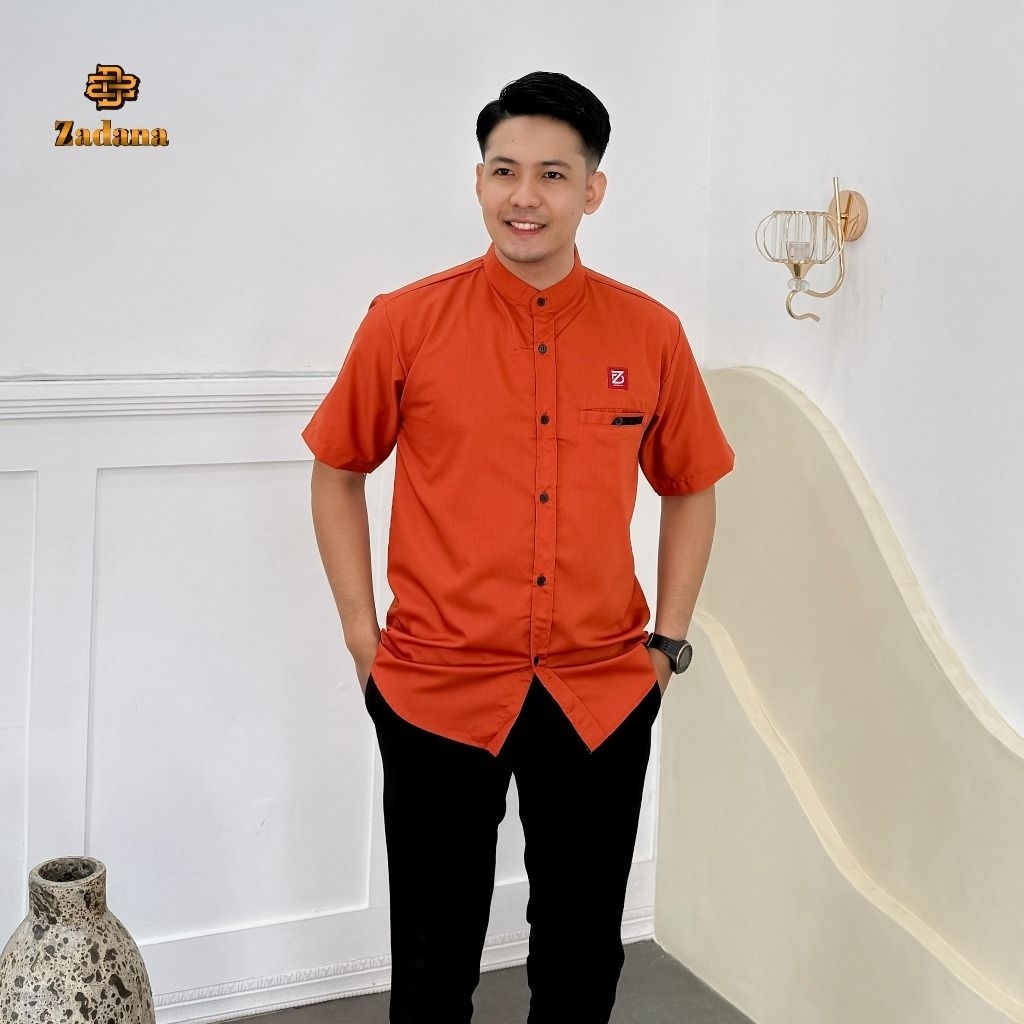 BASHIR - BAJU KOKO KEMEJA POLOS KATUN TOYOBO LENGAN TANGAN PENDEK COWO PRIA AYAH BAPAK BAPAK MUSLIM 