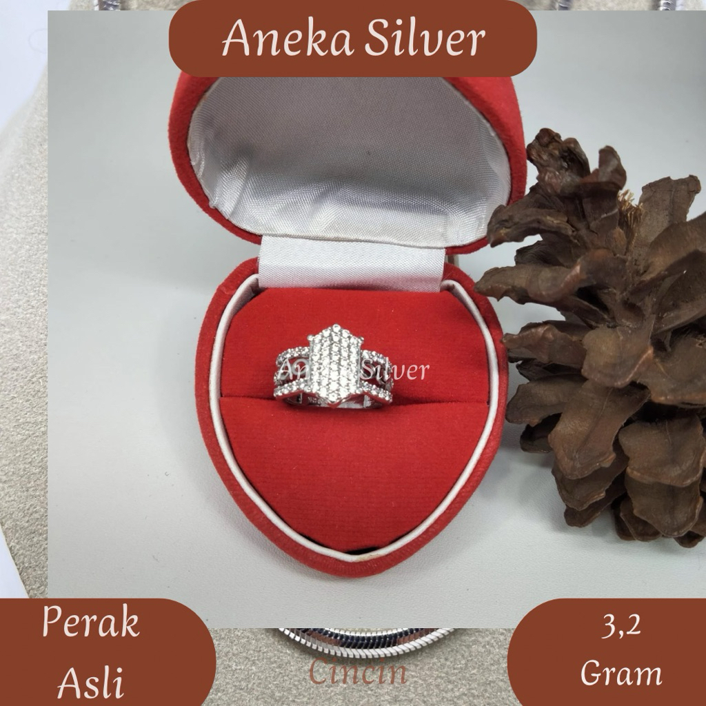 Cincin Varian Permata, Perak 925