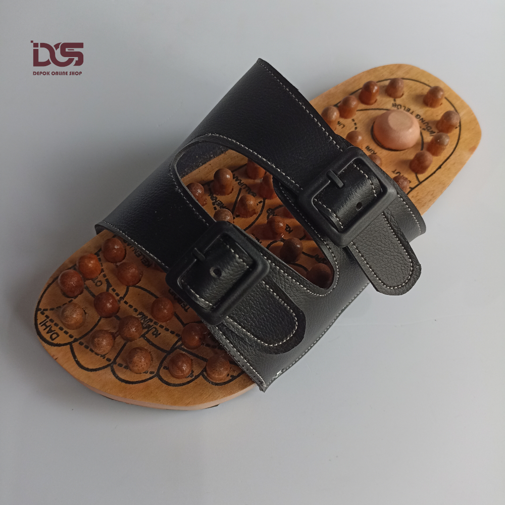 Sandal Refleksi Kayu Sendal Terapi Relaksasi Akupresur Telapak Kaki Slop Kayu Pria Wanita