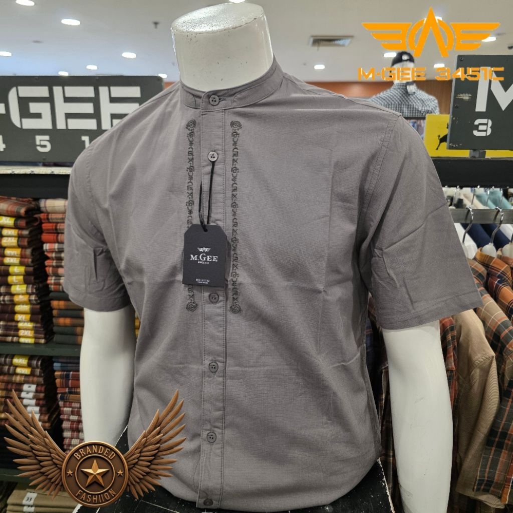 MGEE KEMEJA KOKO LENGAN PENDEK ALFERO CKRR 103 GREY