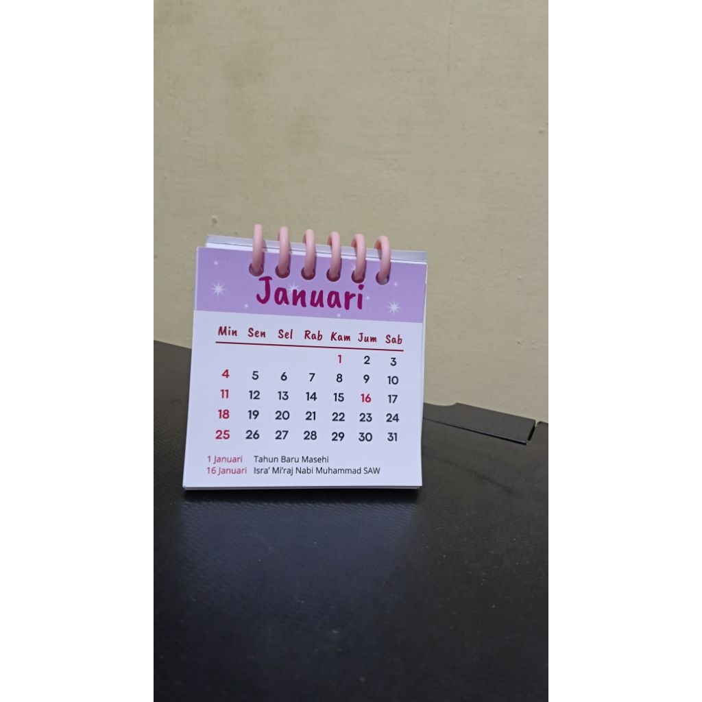 Kalender Custom - Kalender Mini - Mini Kalender - Kalender Meja - Kalender Meja Mini - Souvenir Kale