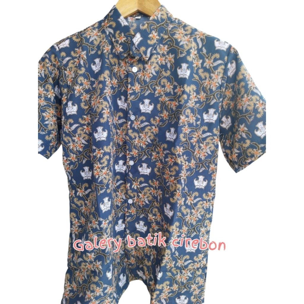 Batik siswa nasional untuk  SMA / MA sekolah Negeri / Swasta"MOTIVE TERATAI" ABU ABU