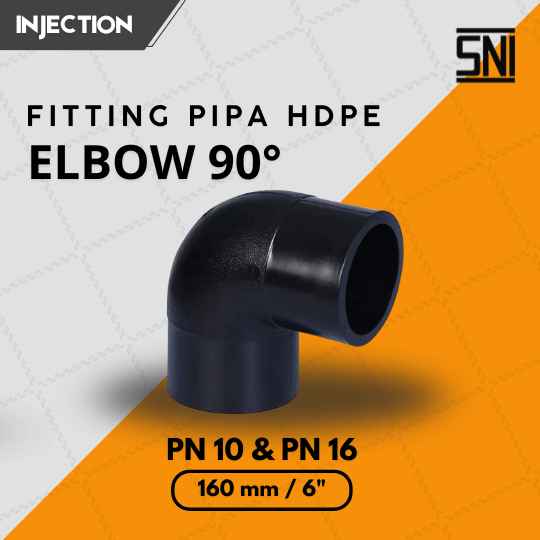 Fitting HDPE Butt Fusion Elbow 90° ukuran 160mm atau 6 inch | Elbow 90° Injection Fitting Pipa HDPE