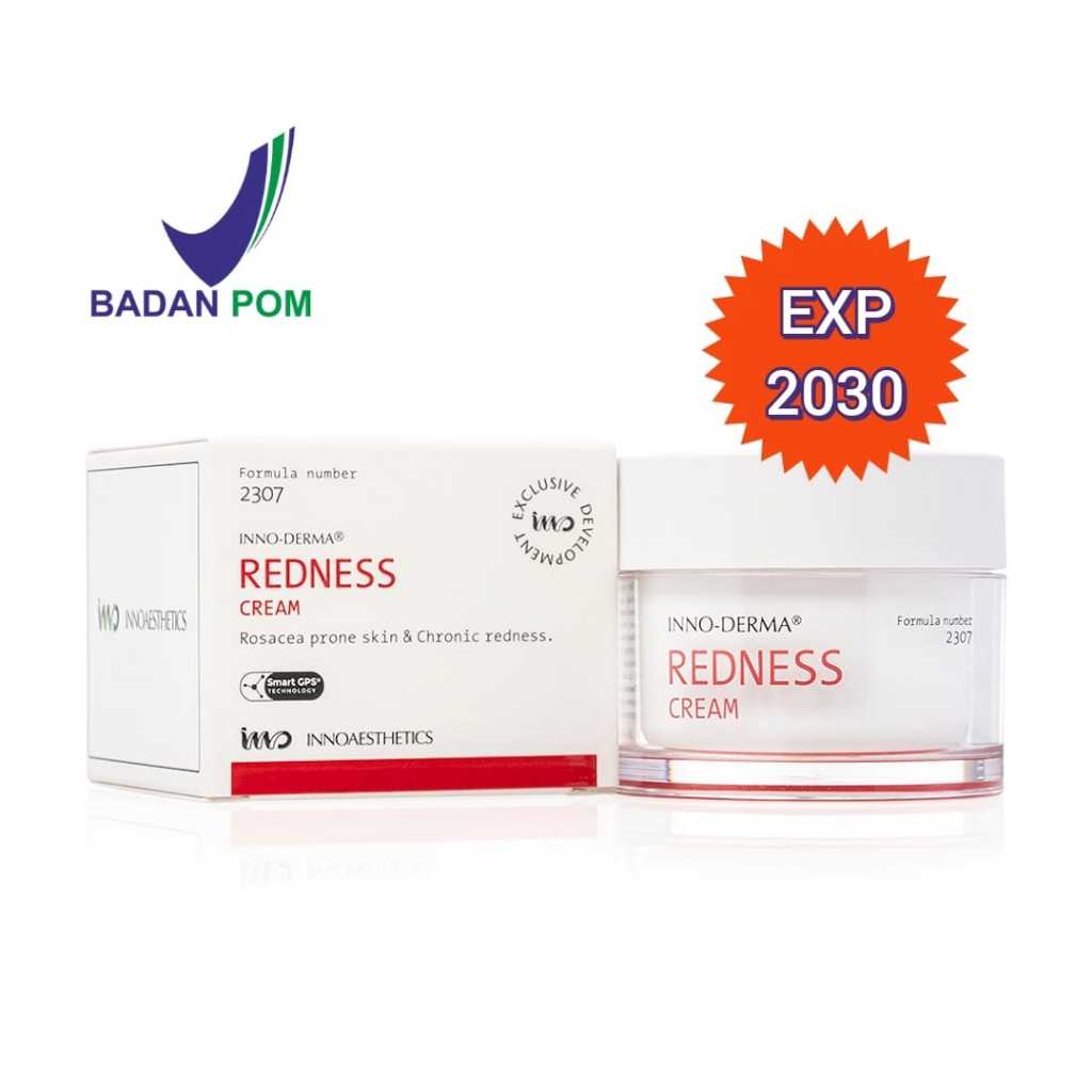 Inno Derma Redness Cream 50mL Pelembab Wajah Sensitive/Rosacea/Spider Veins