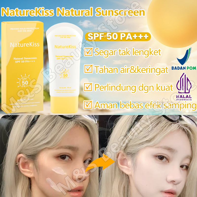 Sunscreen 50 spf pa ++++ Sunblock wajah dan badan 50ml Tabir surya ampuh Cream pelindung matahari An
