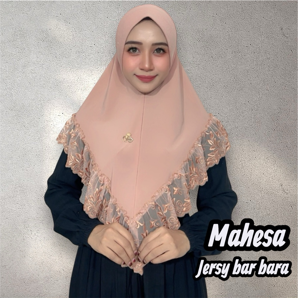Jilbab Mahesa pet bergo renda susun mewah by FO hijab wanita muslim