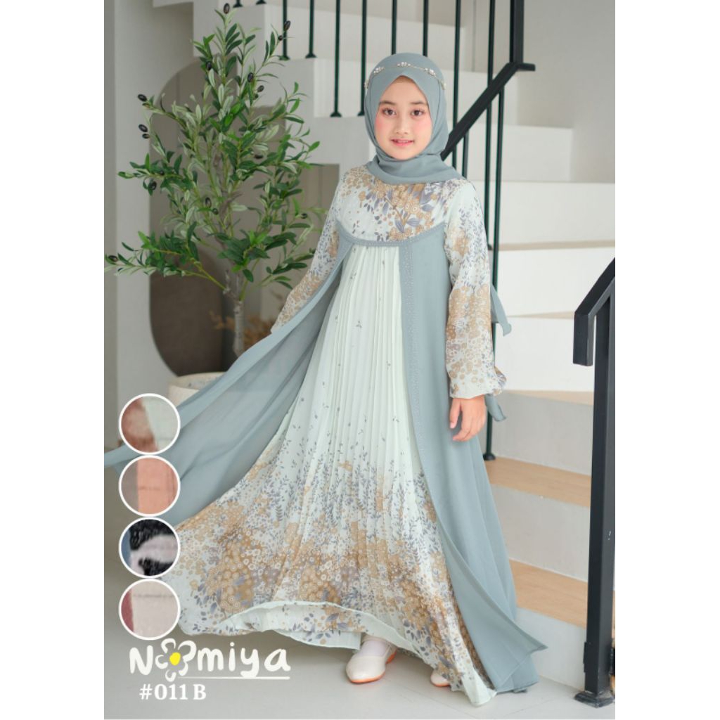 GAMIS SARIMBIT ANAK USIA 5-12TAHUN/GAMIS ABAYA ANAK/GAMIS NOMIYA BJ5253