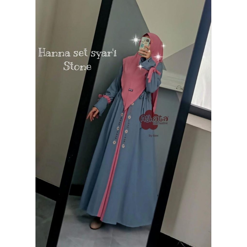 GAMIS SET SYAR'I HANNA ORI BY ATHATA/GAMIS SET SYAR'I TERBARU KEKINIAN