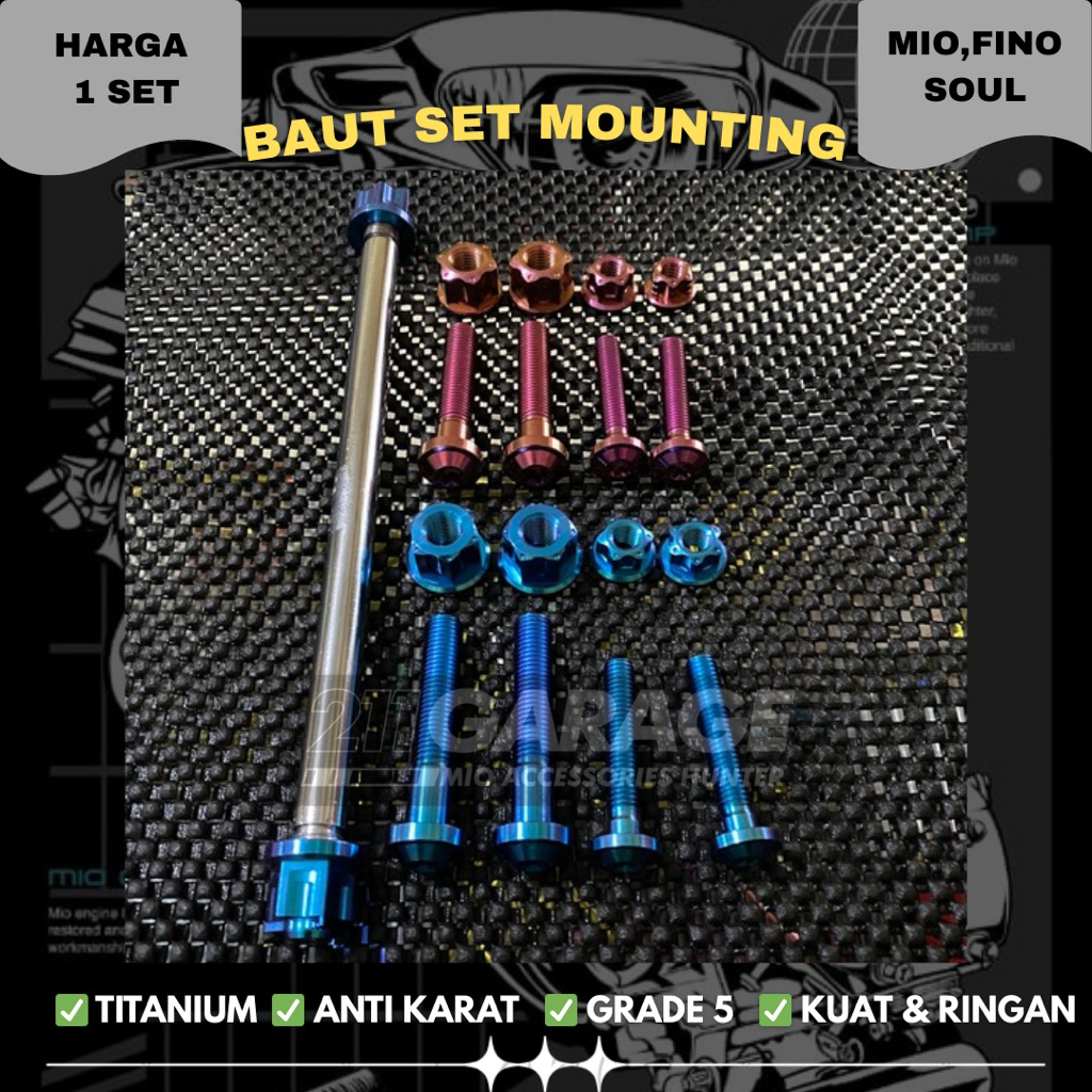 BAUT TITANIUM PAKETAN MOUNTING MIO/FINO/SOUL