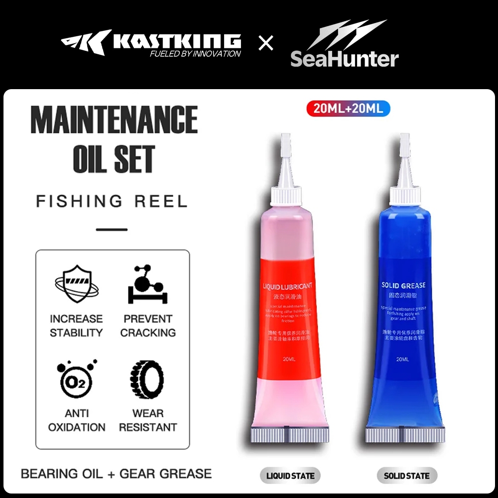 [OFFICIAL] KASTKING x SeaHunter Reel Oil 20ML+20ML, Bearing Oil+Gear Grease, reel lube pelumas minya