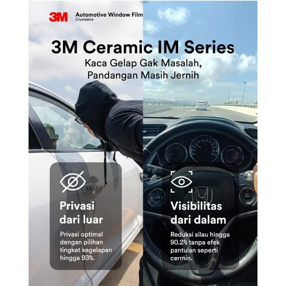 Kaca Film Ceramic IM Combinasi 3M Crystalline