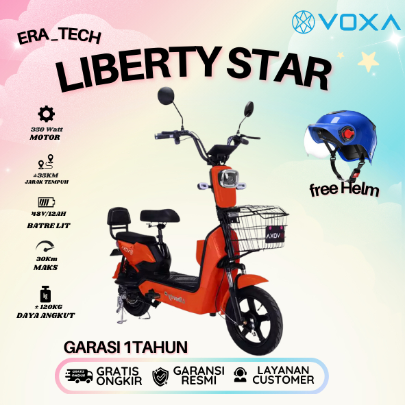 VOXA sepeda listrik LIBERTY STAR motor 350WATT Dewasa anak murah terbaru
