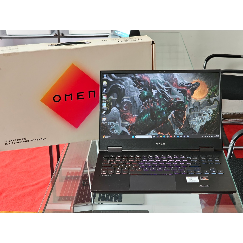 HP OMEN 15 AMD Ryzen 7 4000 Series Ram 16 GB SSD 512 GB Nvidia RTX 2060 144 Hz RGB Gaming dan Desain