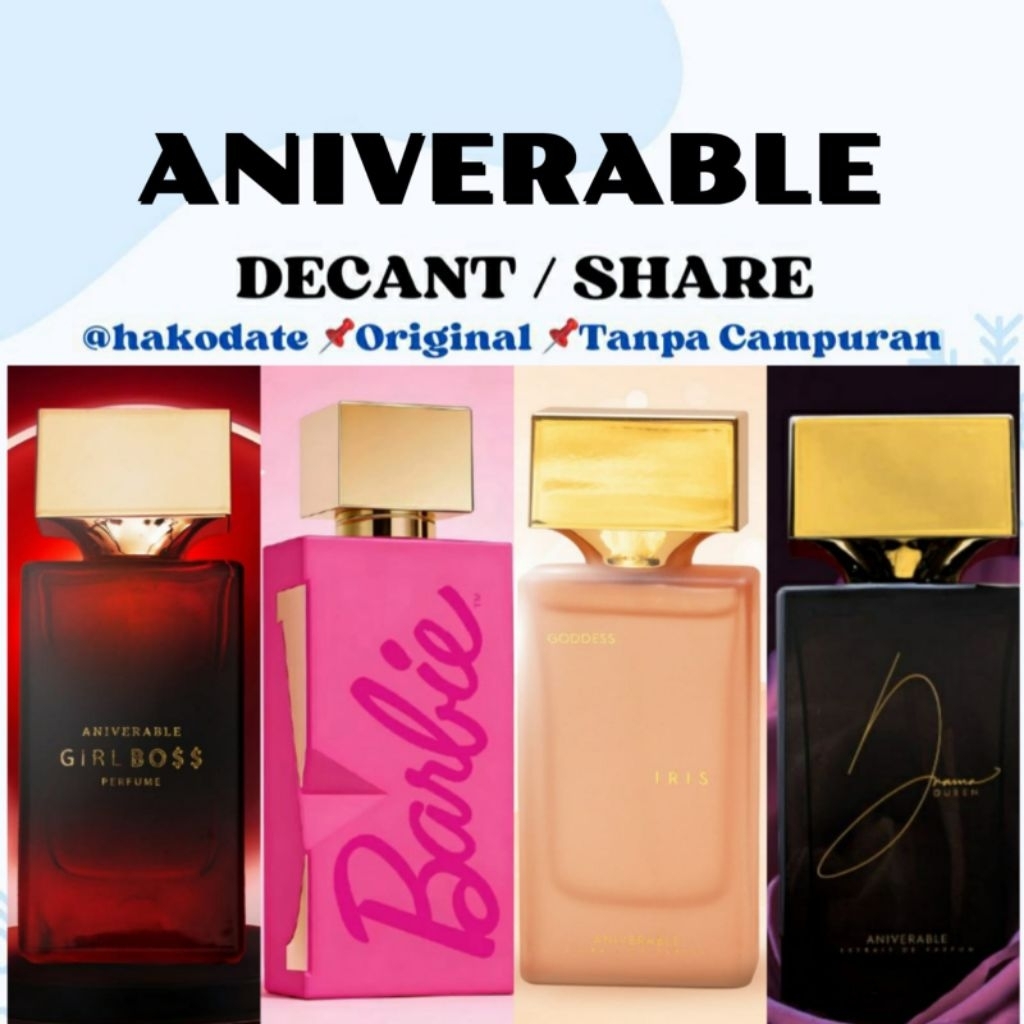 Decant Share Aniverable Parfum Amore Goddess Aphrodite Barbie Savior Girlboss Iris Ares Thalassa Dyn