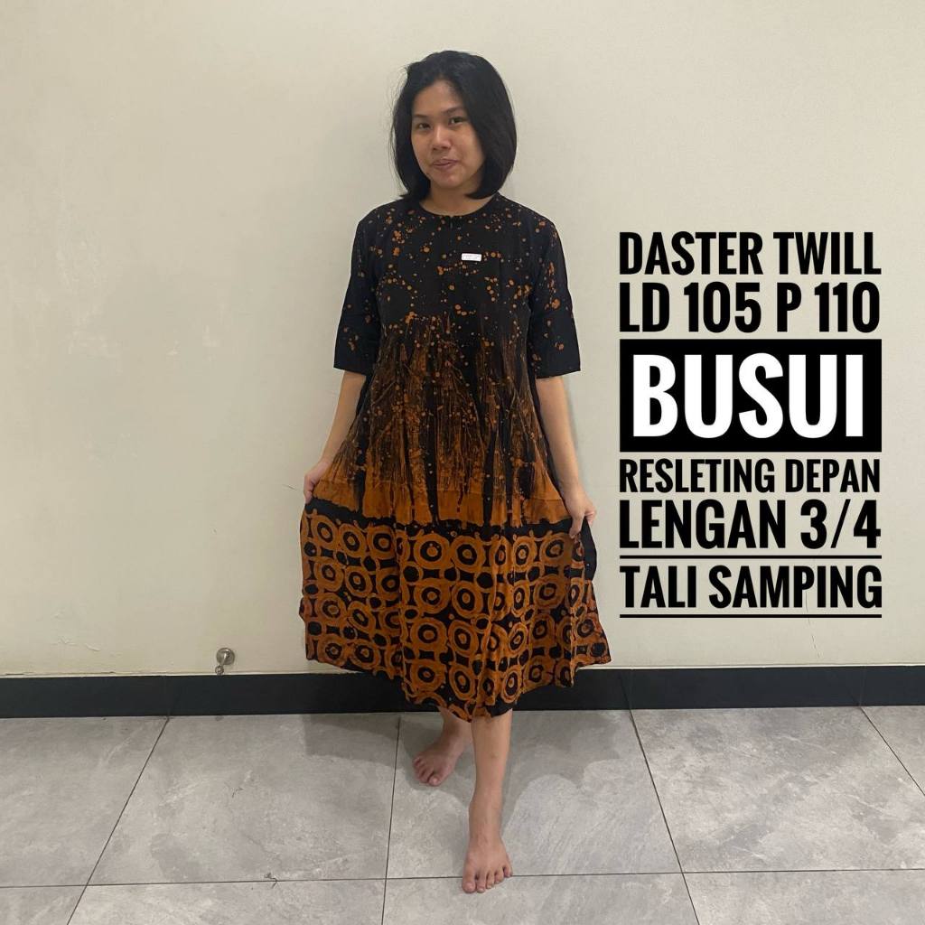Baju Daster Kekinian Lengan 3/4 Wanita Dewasa Remaja Terbaru Twill Ori Busui Friendly Resleting Depa