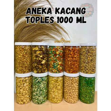 Aneka Kacang Toples 1000 ml FREE Seal Shrink ( Gratis Segel Toples ) ANEKA KACANG LEBARAN