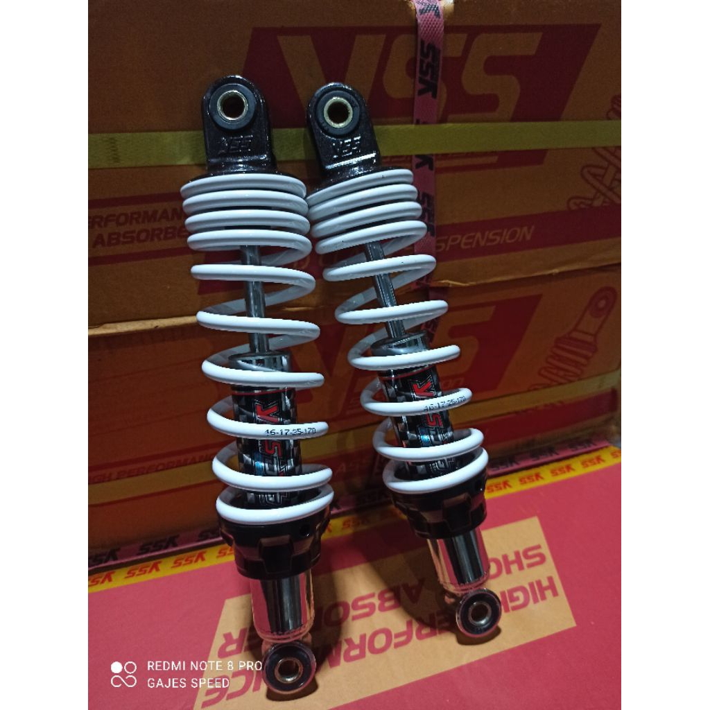 Shockbreaker belakang YSS DTG 280 320 340 putih chrome