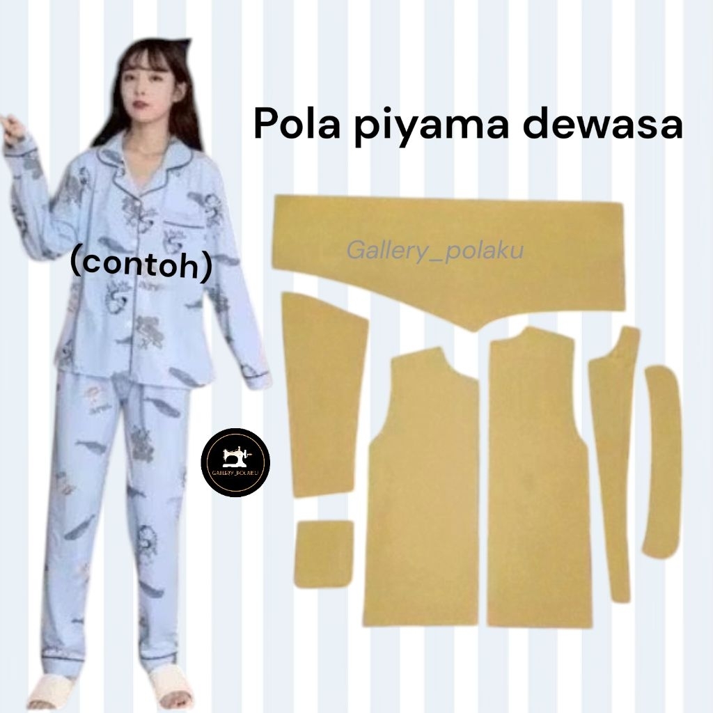 pola piyama dewasa(pola baju& celana),pola piyama wanita