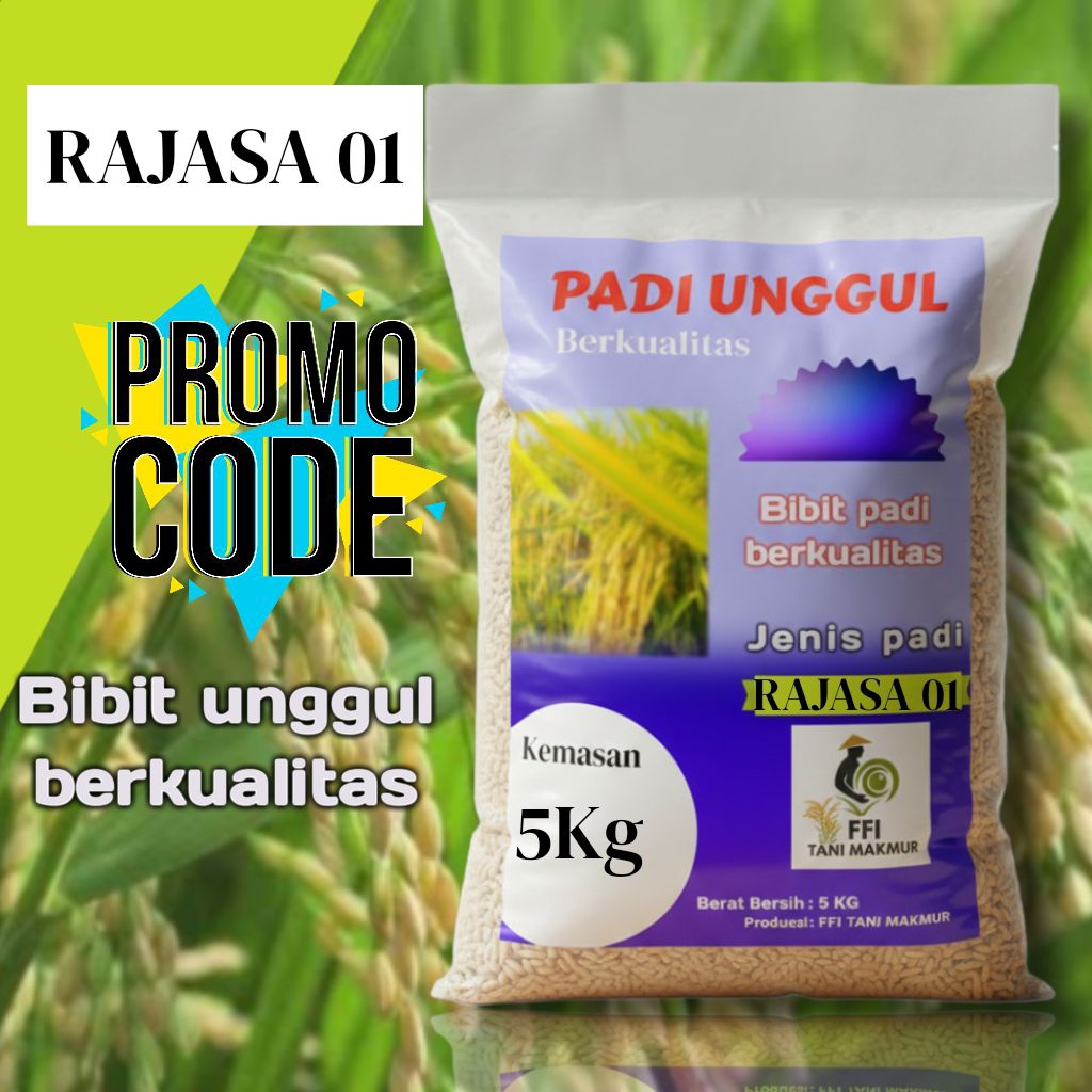Bibit padi unggul RAJASA 01 Original kemasan 5kg kualitas premium
