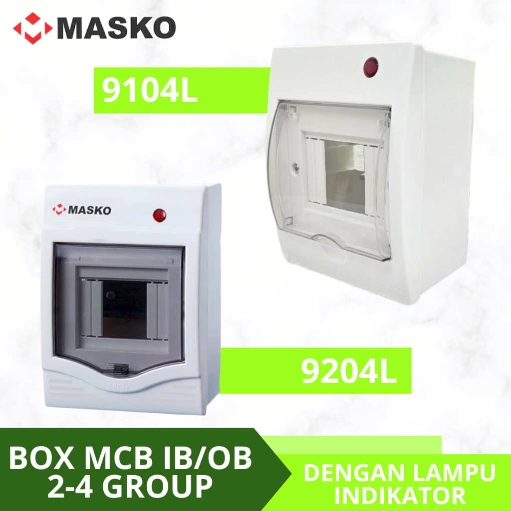 MASKO BOX MCB 2/4 GROUP DENGAN INDIKATOR LAMPU BODI PUTIH