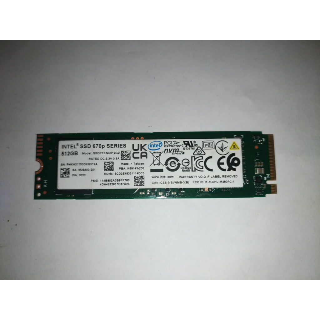 SSD M.2 NVME INTEL 670p 512GB