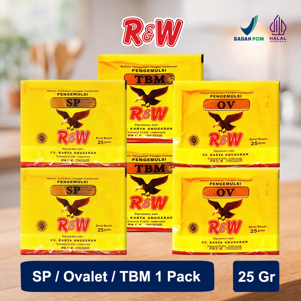 R&W Rajawali Emulsifier SP Ovalet TBM 25 Gram Isi 10 Sachet Pengemulsi Pelembut Kue Cake Bolu Halal 