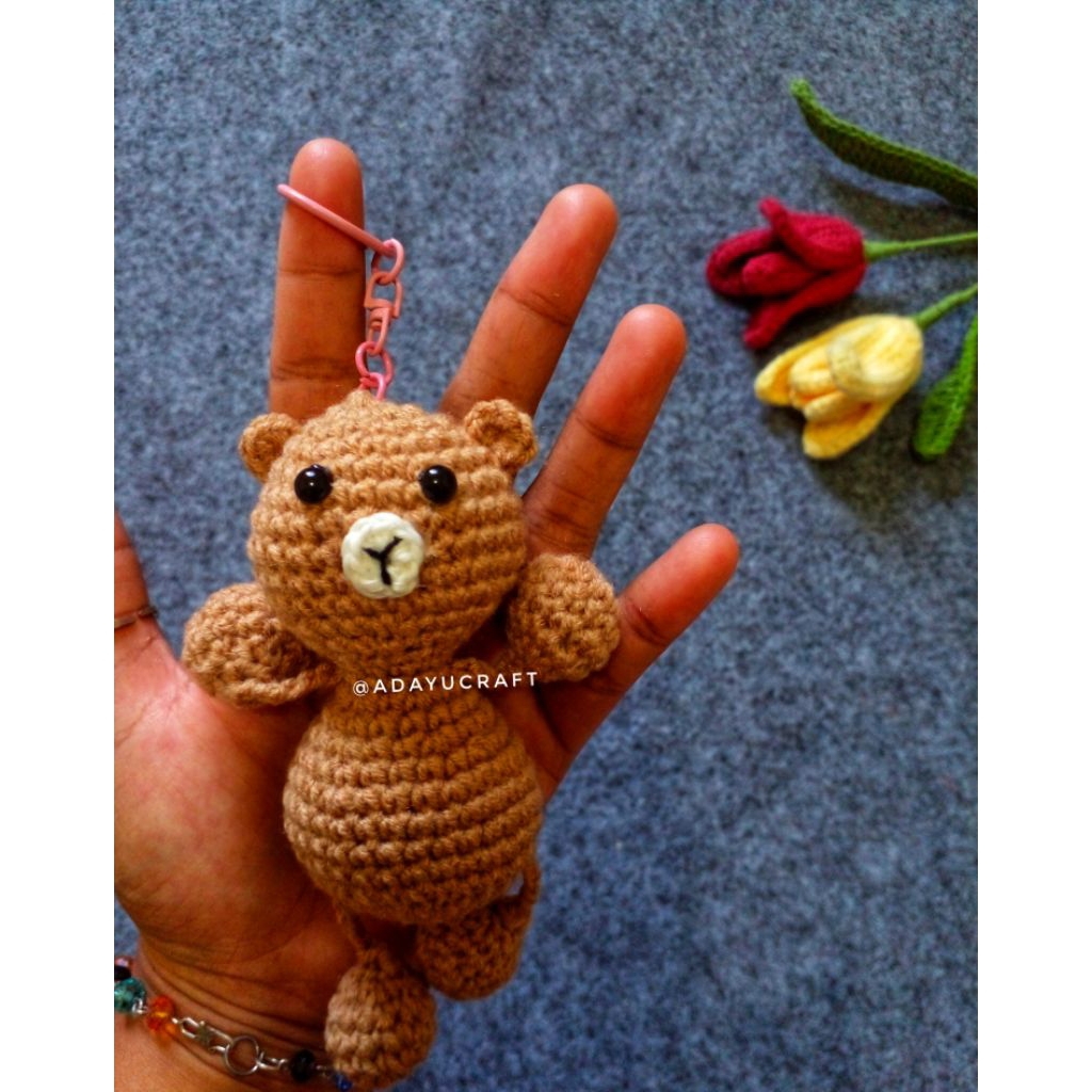 gantungan kunci boneka rajut| ganci beruang| ganci kelinci rajut|ganci amigurumi rajut