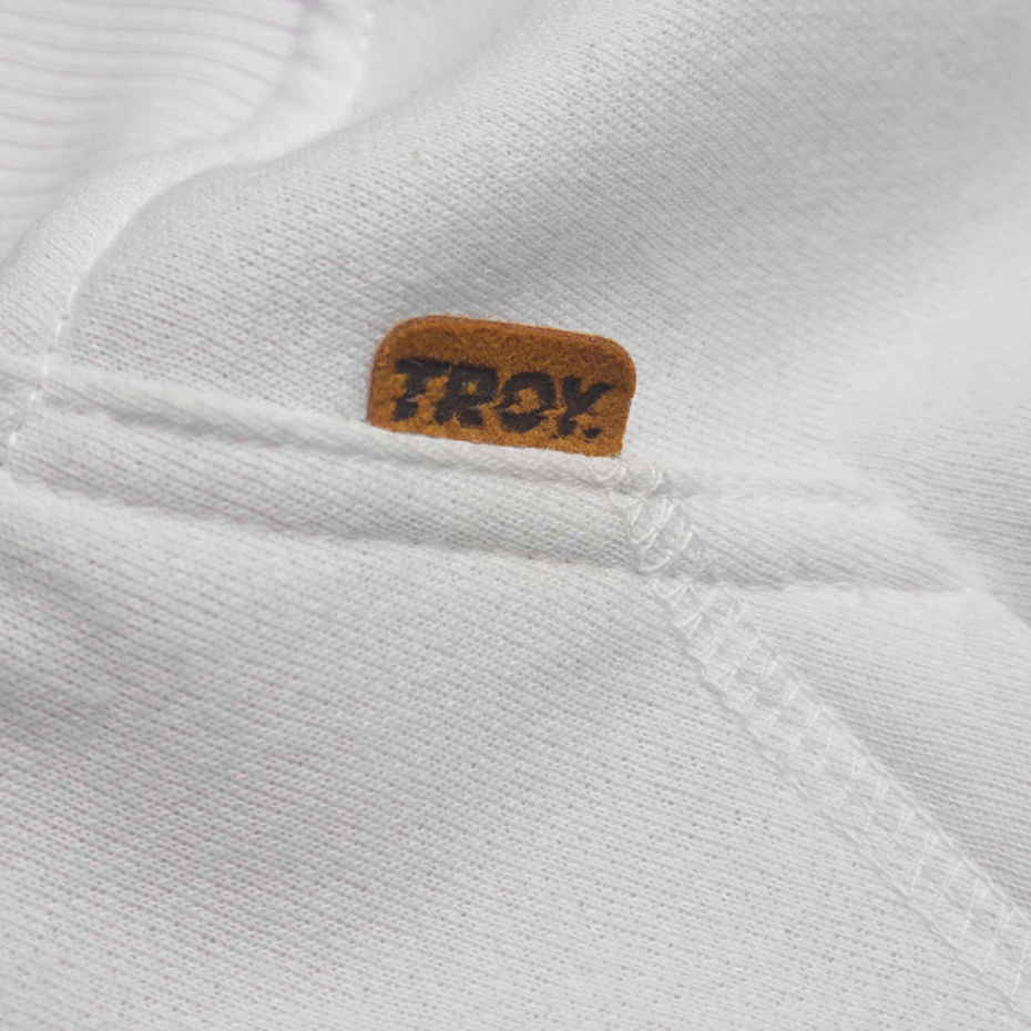 Troy Company Hoodie White Cat Tired - Hoodie Pria Hoodie Putih KHD 2818